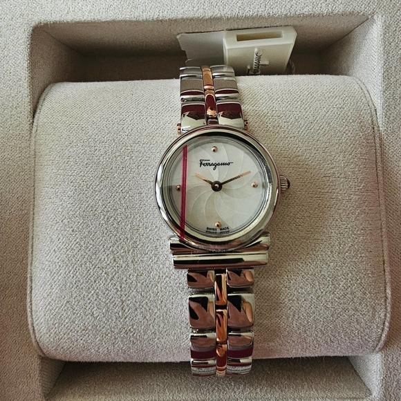 Salvatore Ferragamo Gancini Two-Tone Bracelet Watch 22mm - Picture 6 of 10